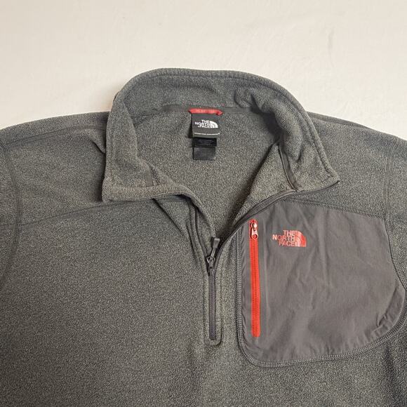 The North Face Men's XL 1/4 Zip Fleece Pullover Jacket Gray Polartec Dome Logo - Picture 5 of 15